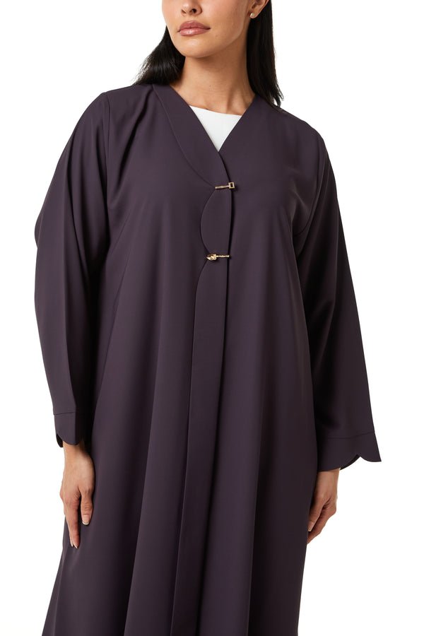 Purple Cool Crepe Abaya with Clean Minimal Design