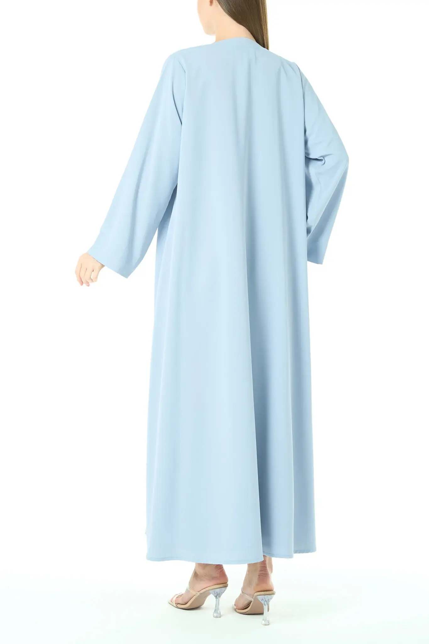 Blue Bio Crepe Abaya with Minimal Design
