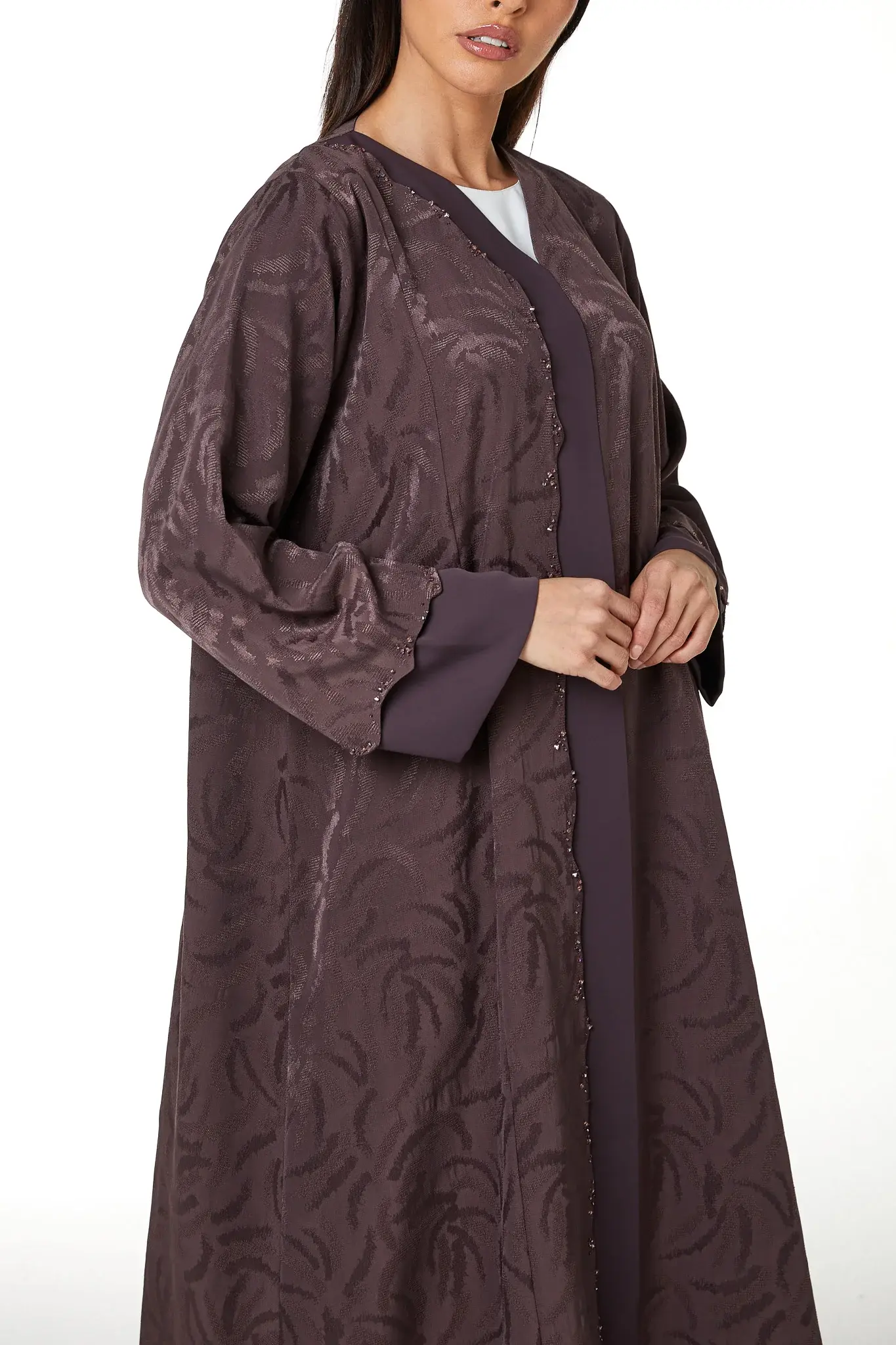 Pink Alpha Jaquard, Front Beadwork Detail