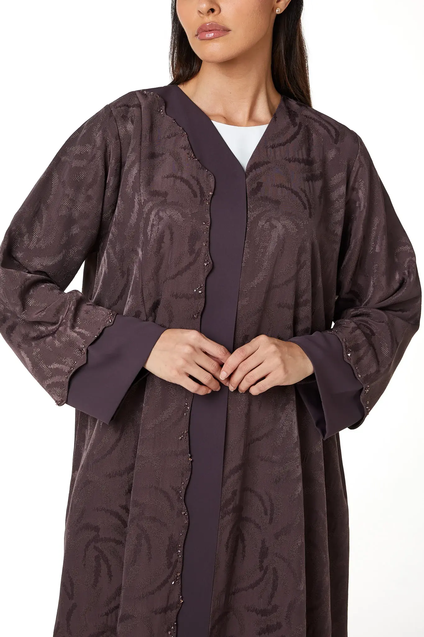 Pink Alpha Jaquard, Front Beadwork Detail