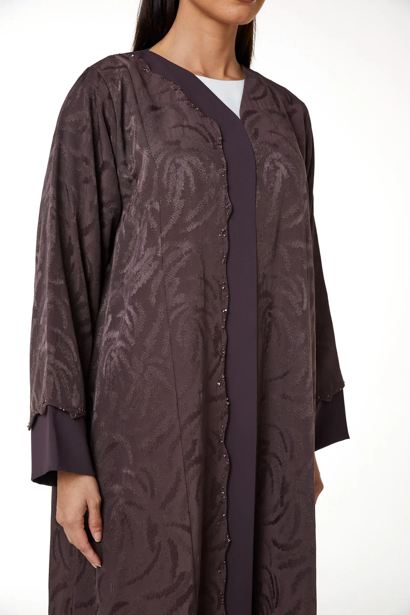 Pink Alpha Jaquard, Front Beadwork Detail