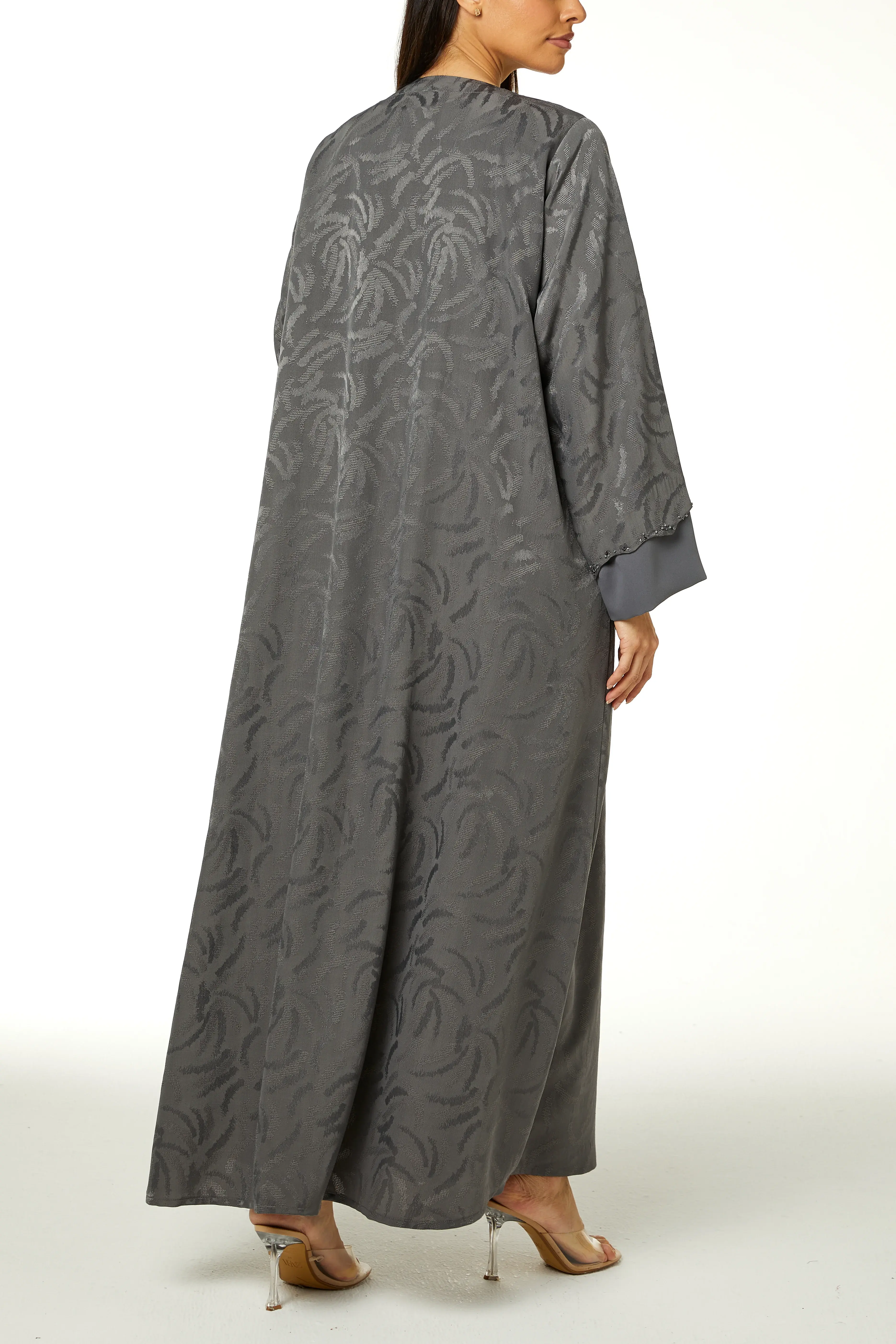 Grey Alpha Jaquard, Front Beadwork Detail