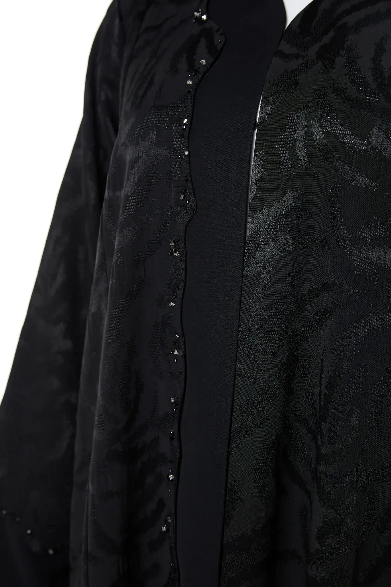 Black Alpha Jaquard, Front Beadwork Detail