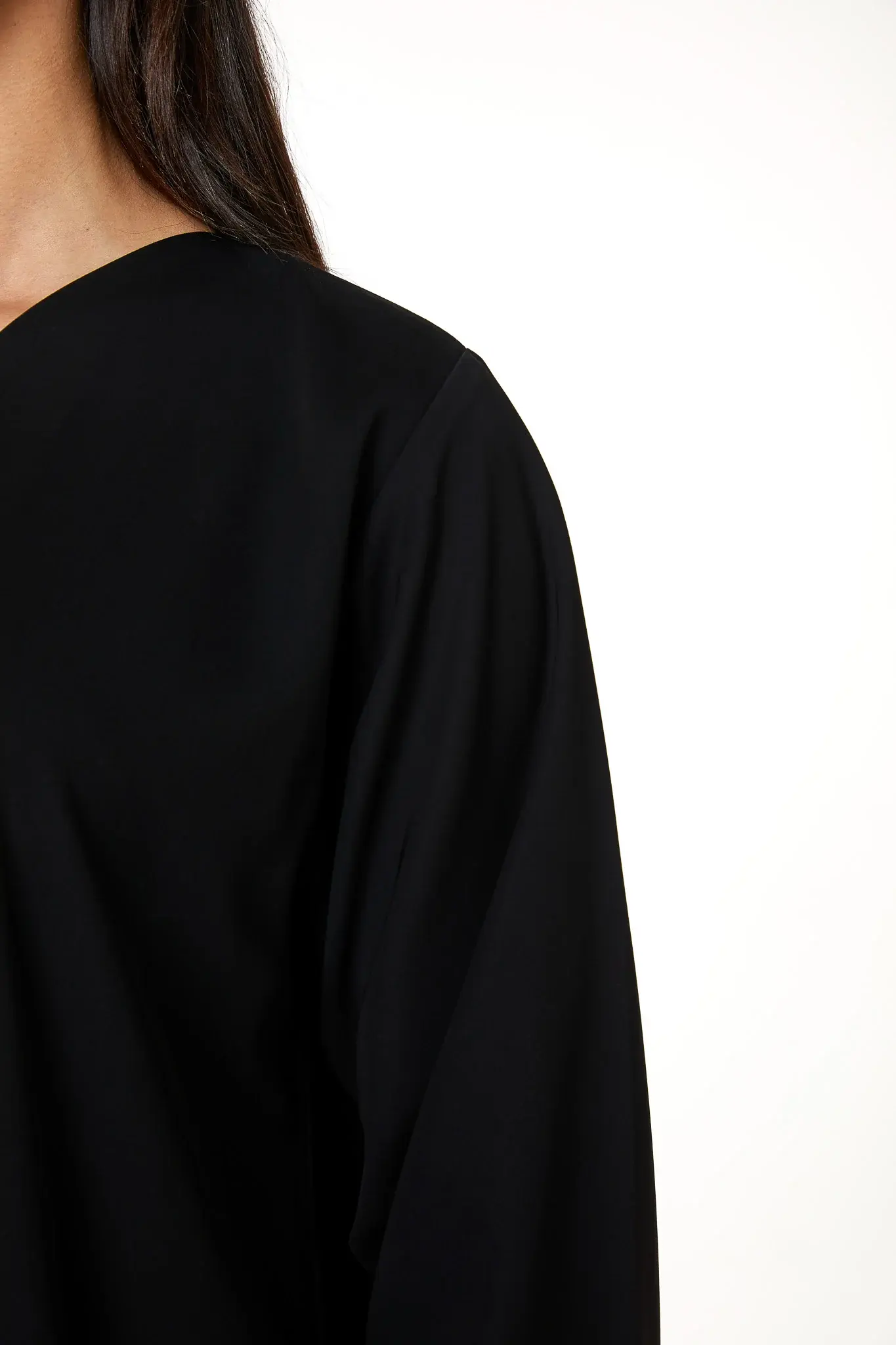 Black Aria Crepe, Multi Beadwork Detail