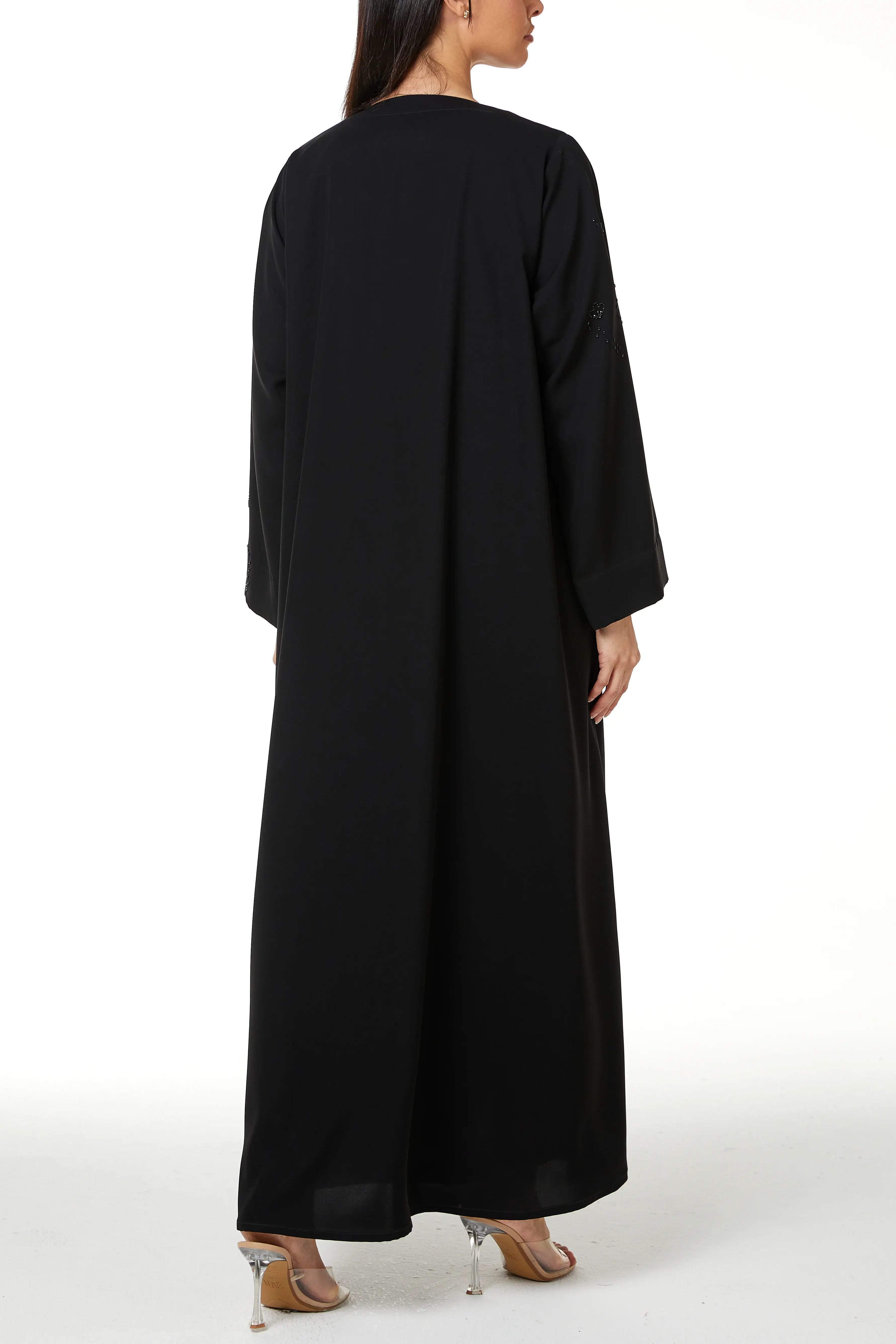 Black Aria Crepe, Multi Beadwork Detail