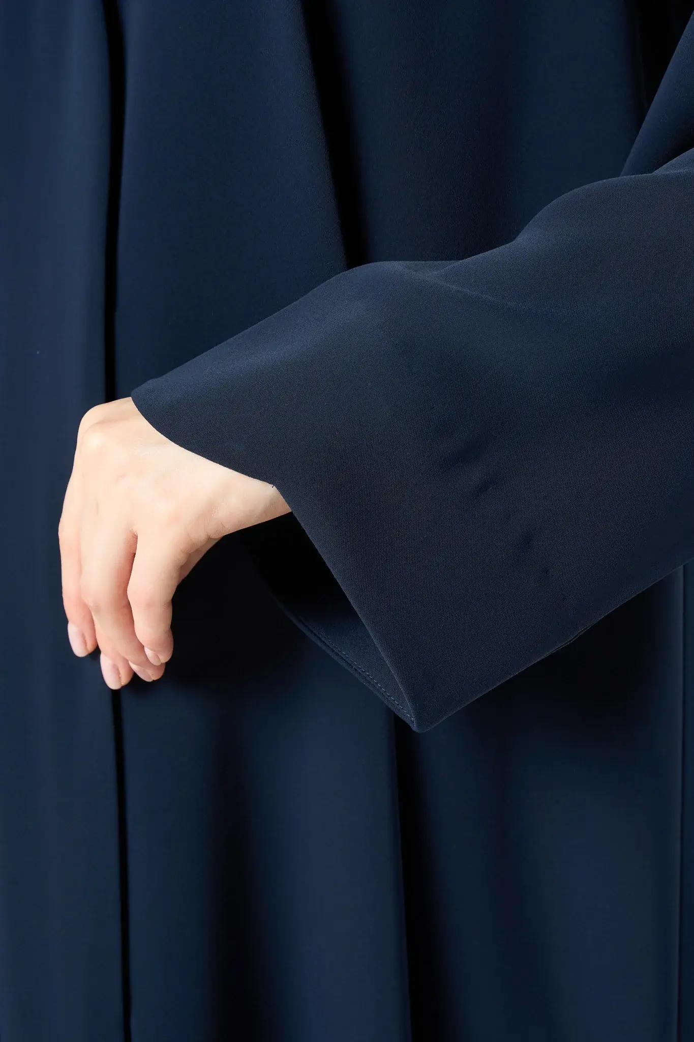 Black Reya Crepe Abaya with Decorative Bow Buttons