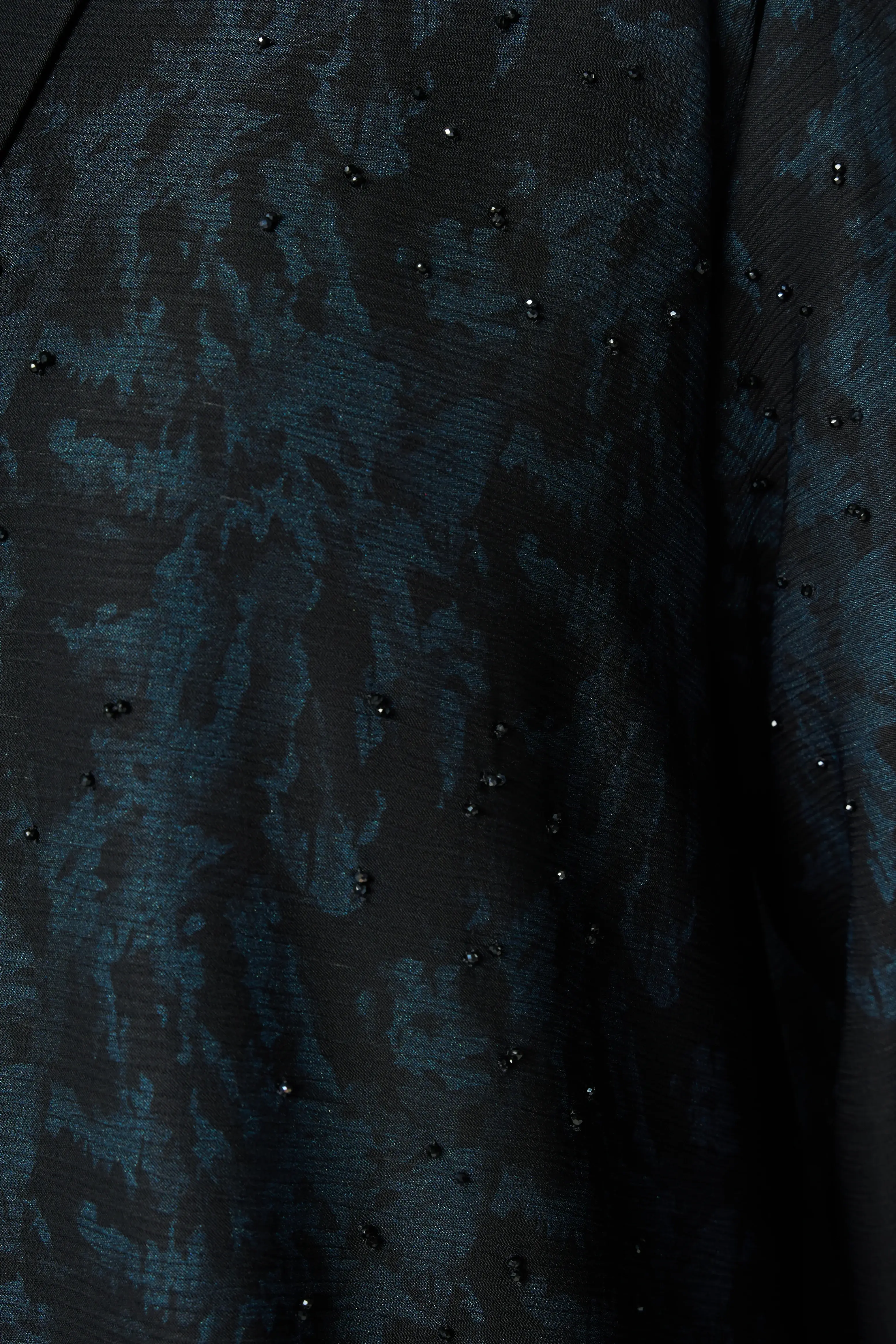 Black Zari Crepe, blue upper pattern