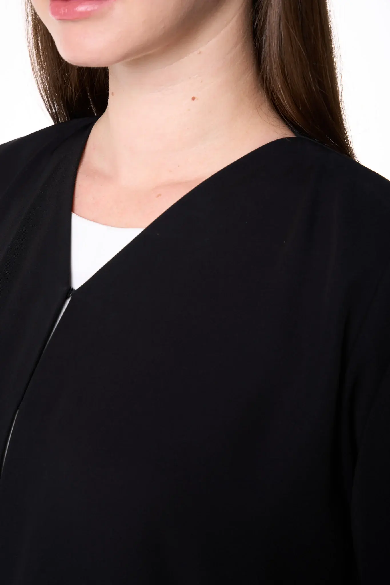 Black Farasha Crepe Abaya with Tatreez Embroidery