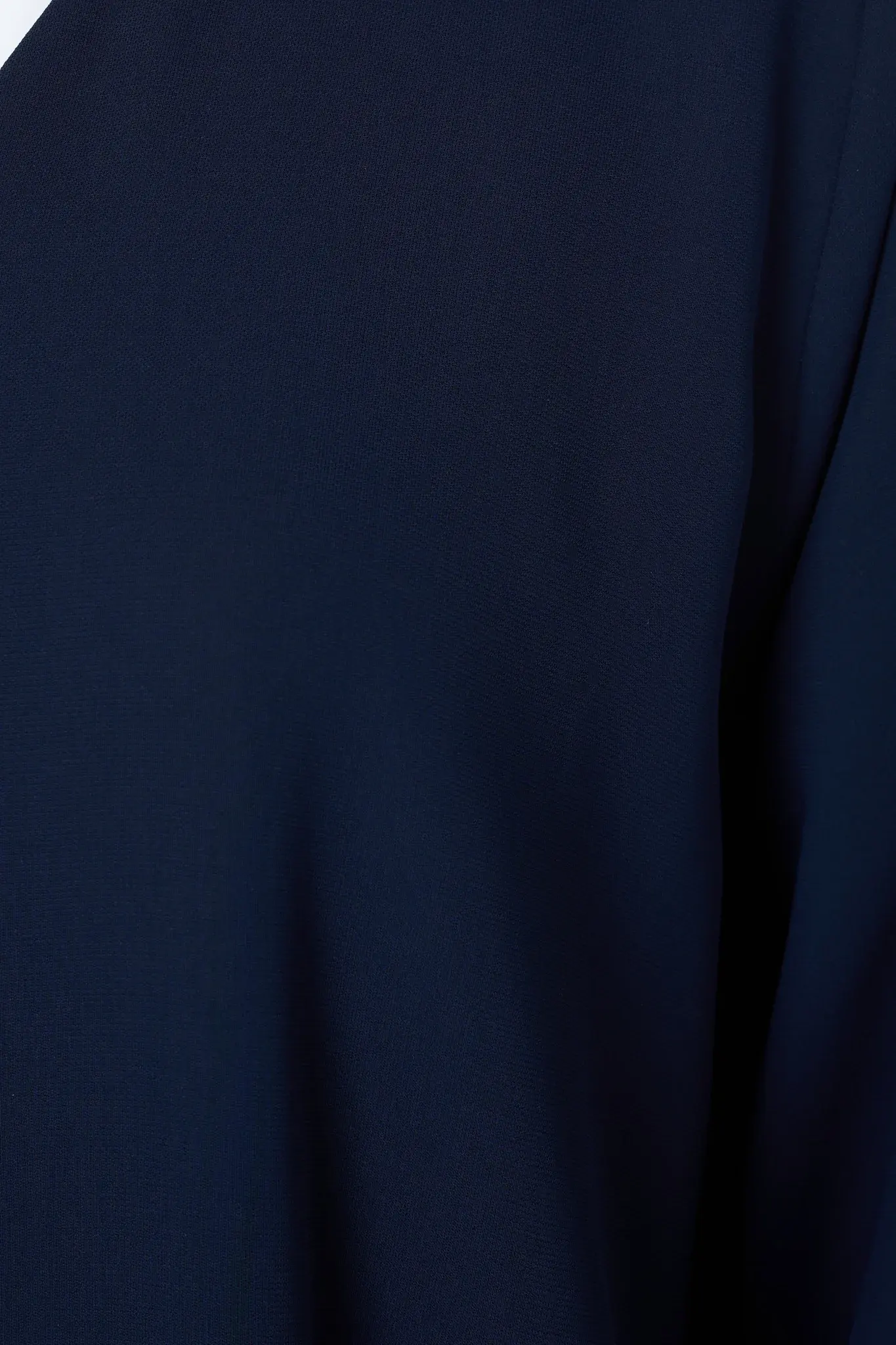 Blue Wave Crepe Abaya with Front Piping and Silver Button Detail