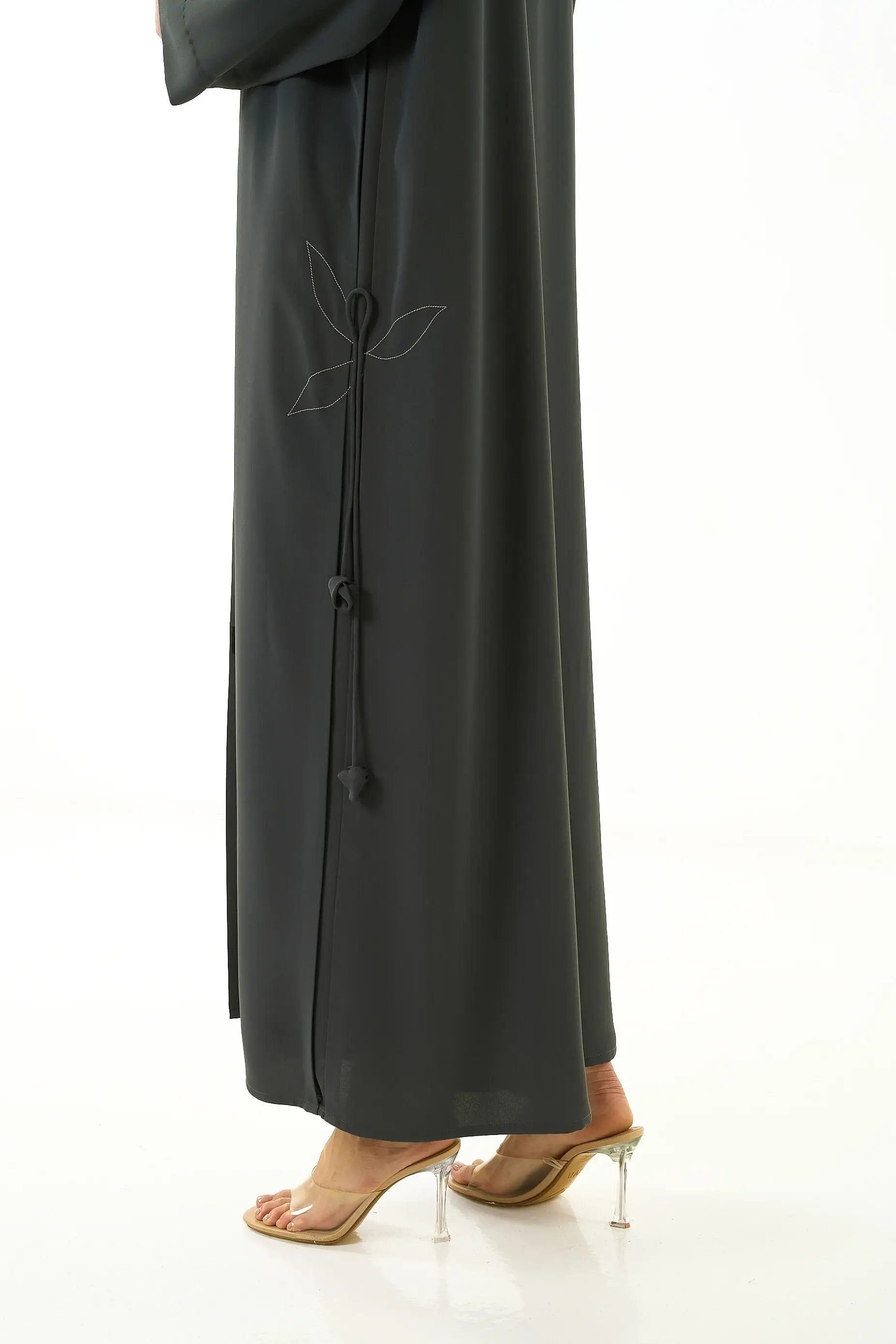 Green Lavender Crepe Abaya